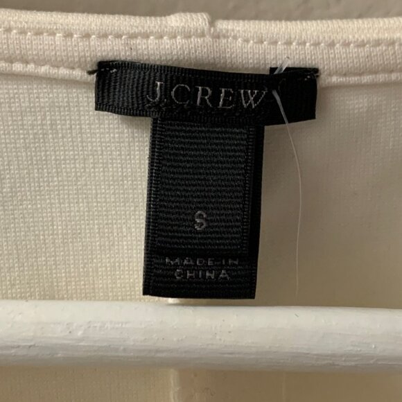White Pleated Short Sleeve J.Crew Shirt - Picture 3 of 6